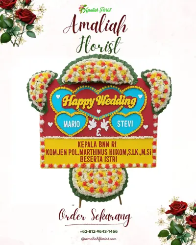 Karangan Papan Bunga Pernikahan di Ciawi